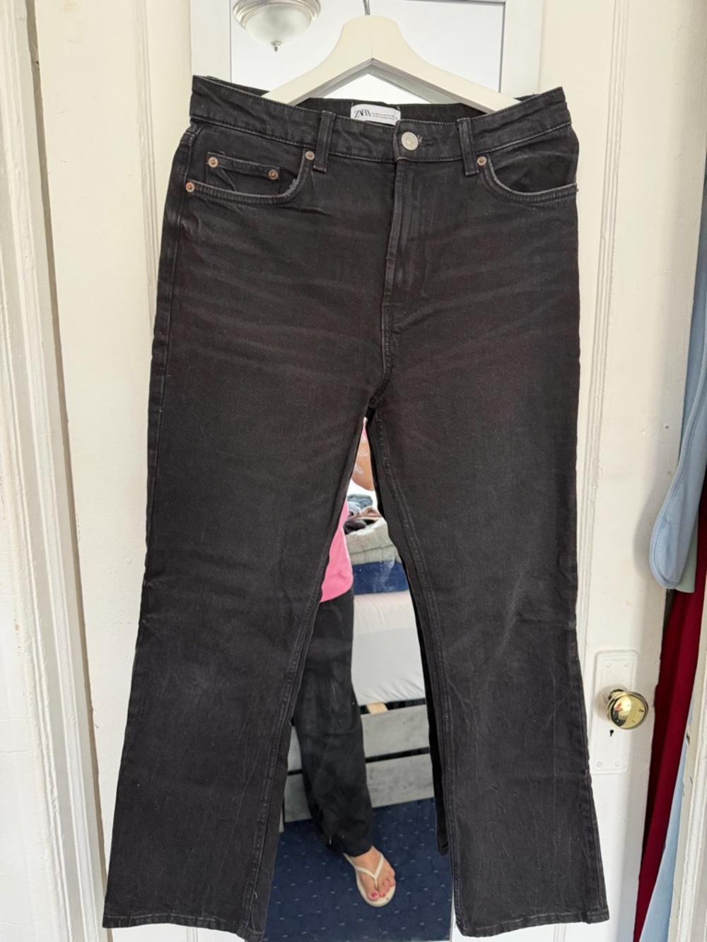 Zara Black Straight-Leg Jeans